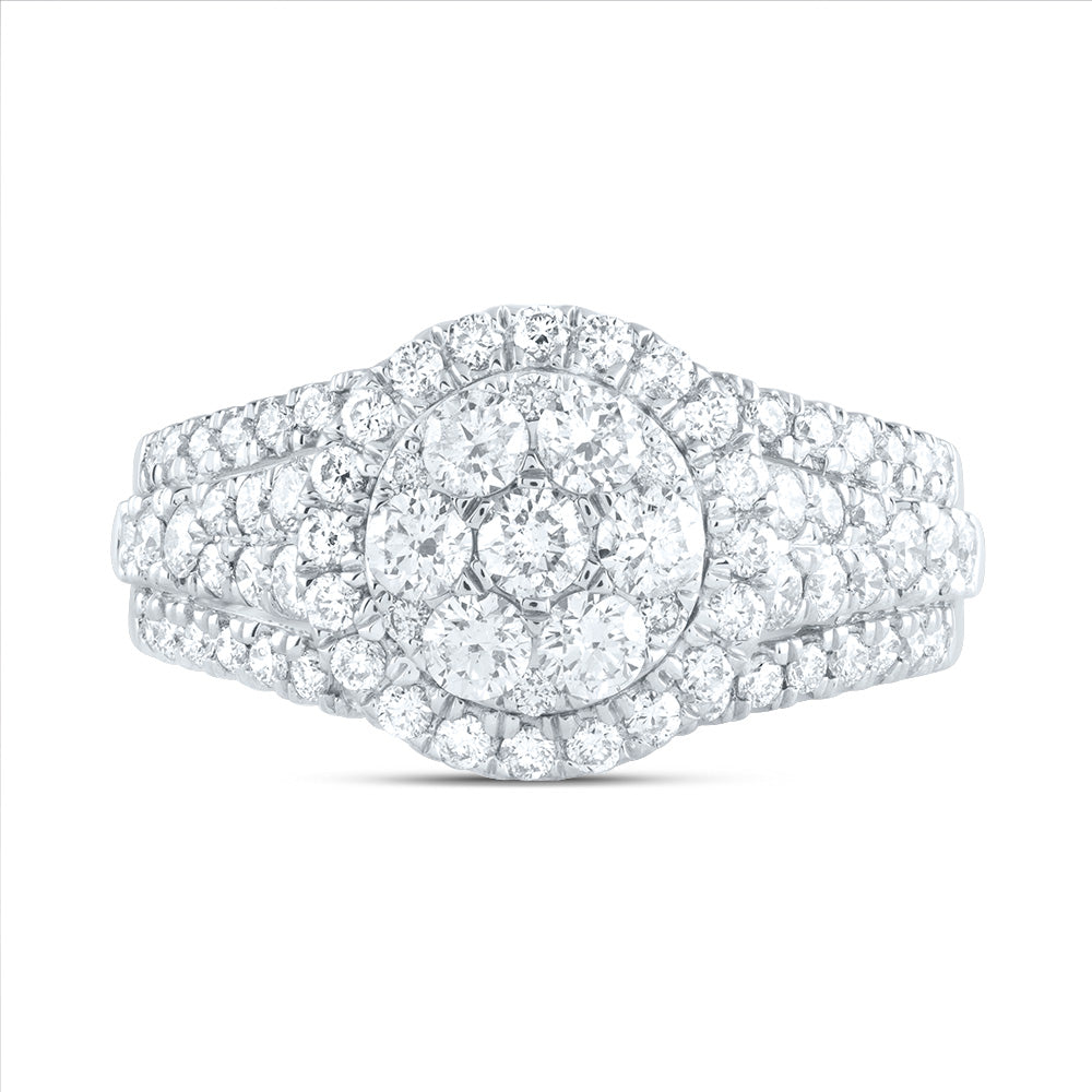 1 1/2CTW-DIA ANA M ROUND SINGLE HALO FASHION BRIDAL RING