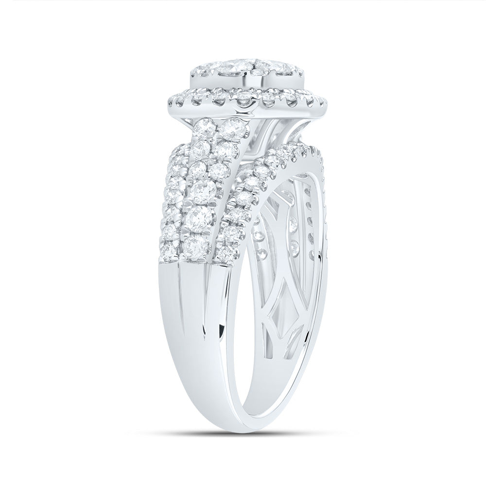 1 1/2CTW-DIA ANA M ROUND SINGLE HALO FASHION BRIDAL RING