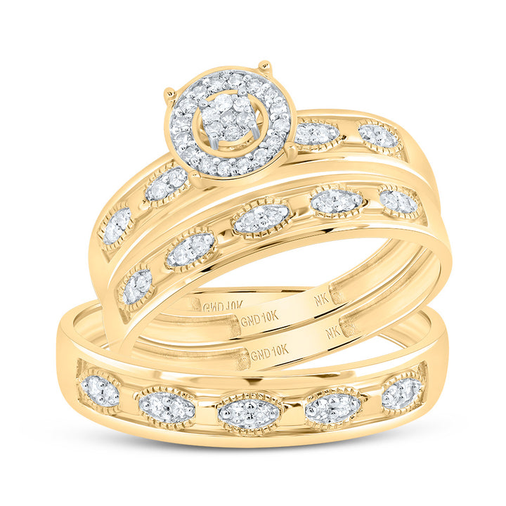 1/4CTW-DIA NK ROUND TRIO SET