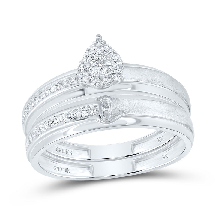 1/4CTW-DIA NK PEAR TRIO SET