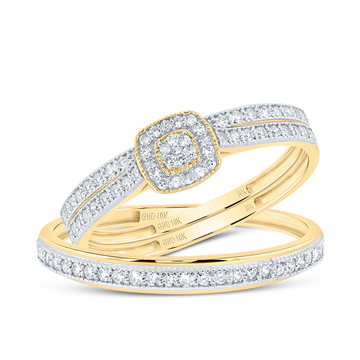 1/2CTW-DIA NK CUSHION TRIO SET