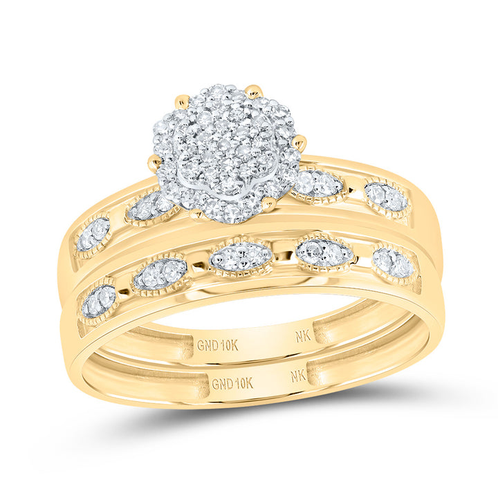 1/4CTW-DIA NK FLOWER TRIO SET