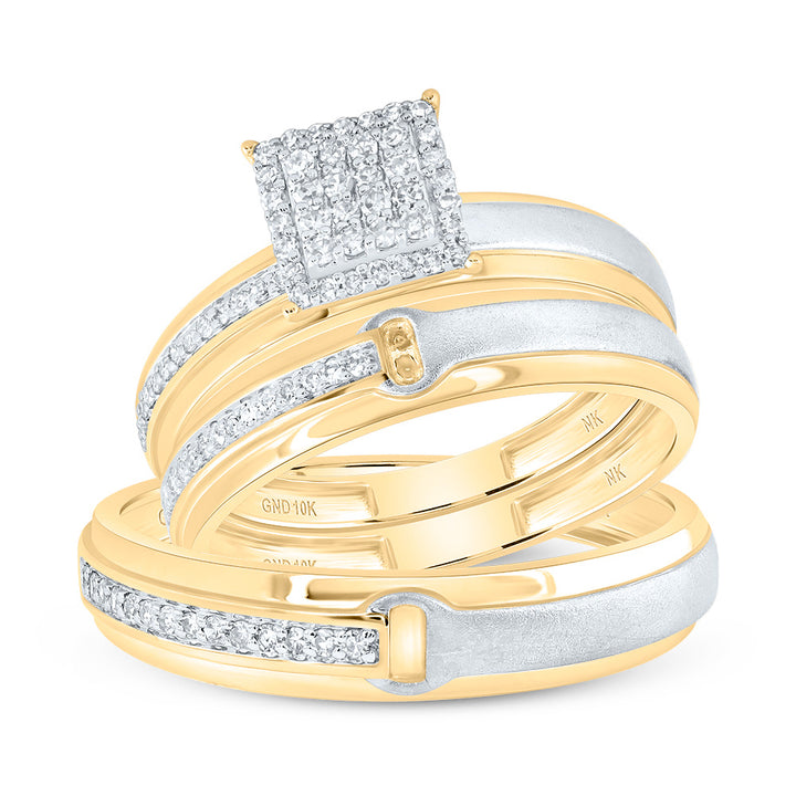 1/3CTW-DIA NK SQUARE TRIO SET