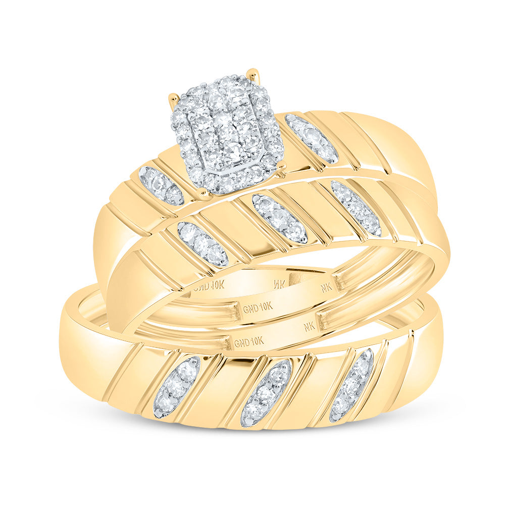 1/4CTW-DIA NK EMERALD TRIO SET