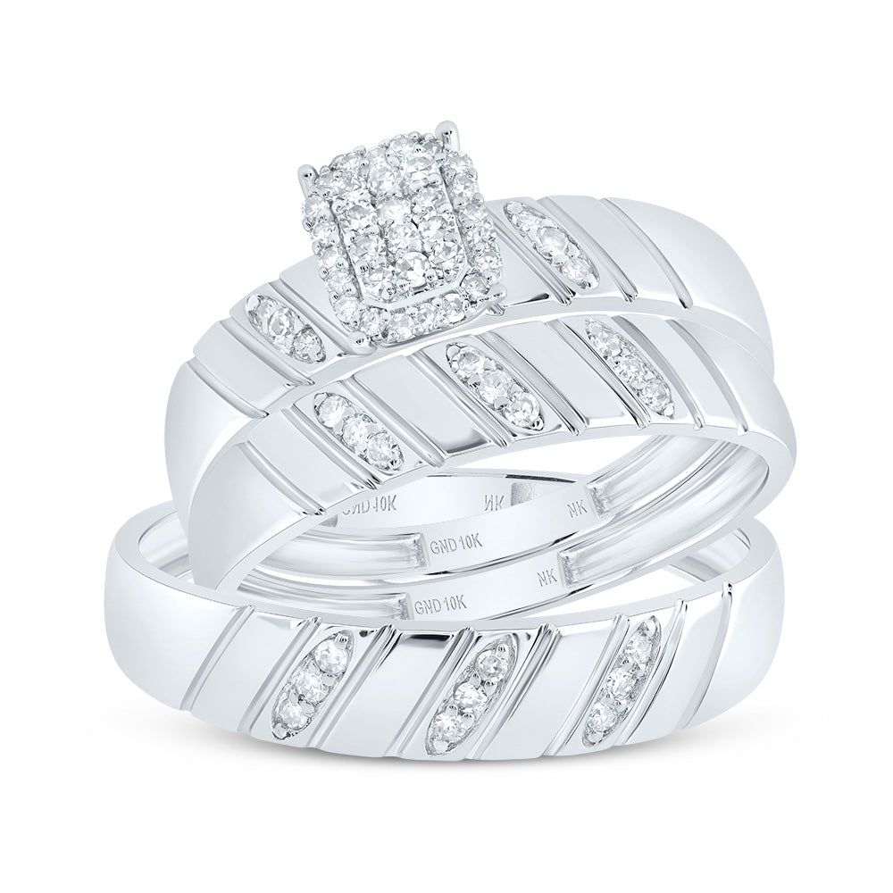 1/4CTW-DIA NK EMERALD TRIO SET