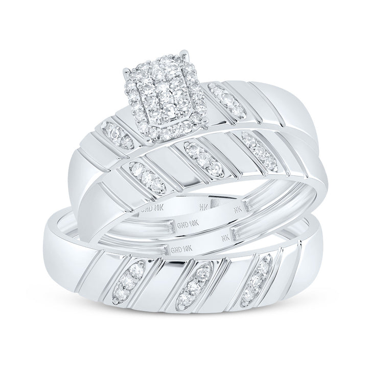 1/4CTW-DIA NK EMERALD TRIO SET