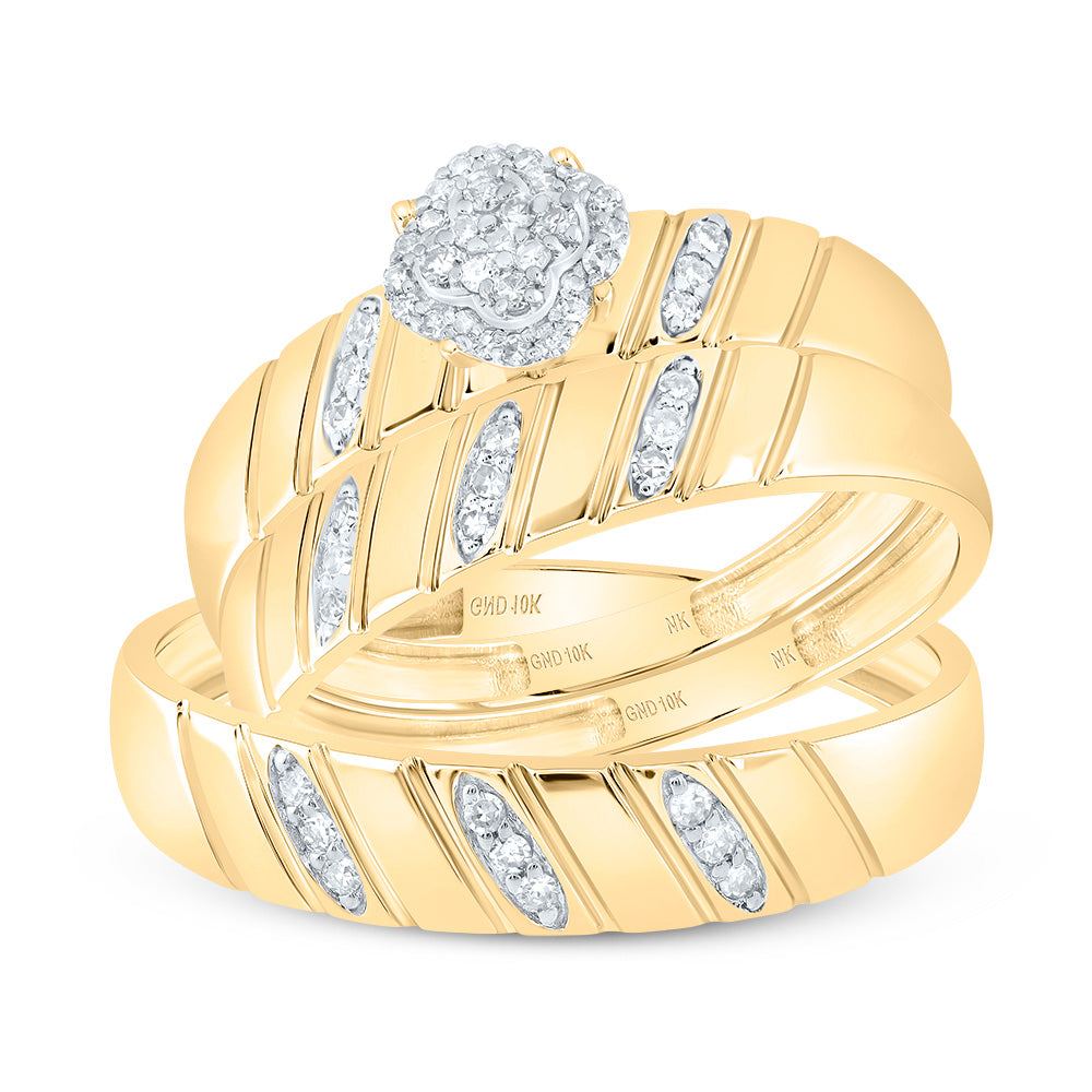 1/5CTW-DIA NK CLOVER TRIO SET