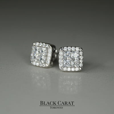 Men's Glisten 925 Real Silver Earrings - Black Carat