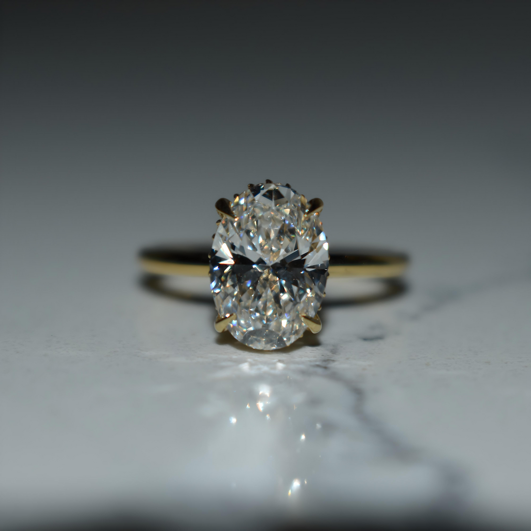 3 Carat Oval Lab Diamond Engagement Ring | Solitaire | Solid 14K/18K Gold | E/F VVS2 | Oval Brilliant | Excellent Cut | IGI Certified