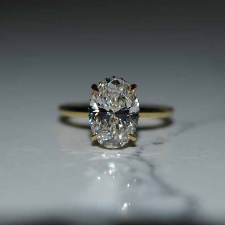 3 Carat Oval Lab Diamond Engagement Ring | Solitaire | Solid 14K/18K Gold | E/F VVS2 | Oval Brilliant | Excellent Cut | IGI Certified