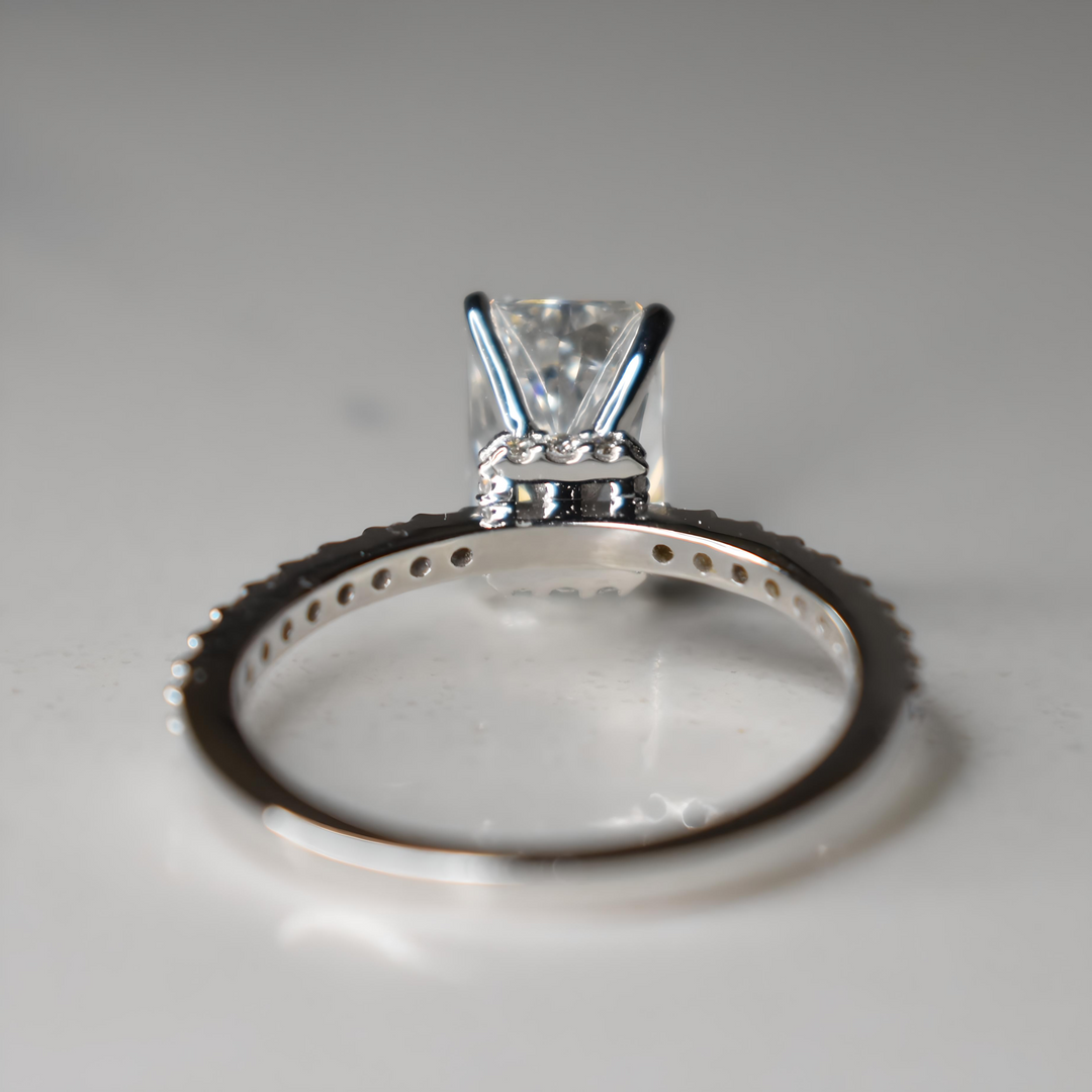 2 Carat Radiant Lab Diamond Engagement Ring | Pave | Solid 14K/18K Gold | E/F VVS2 | Radiant Brilliant | Excellent Cut | IGI Certified