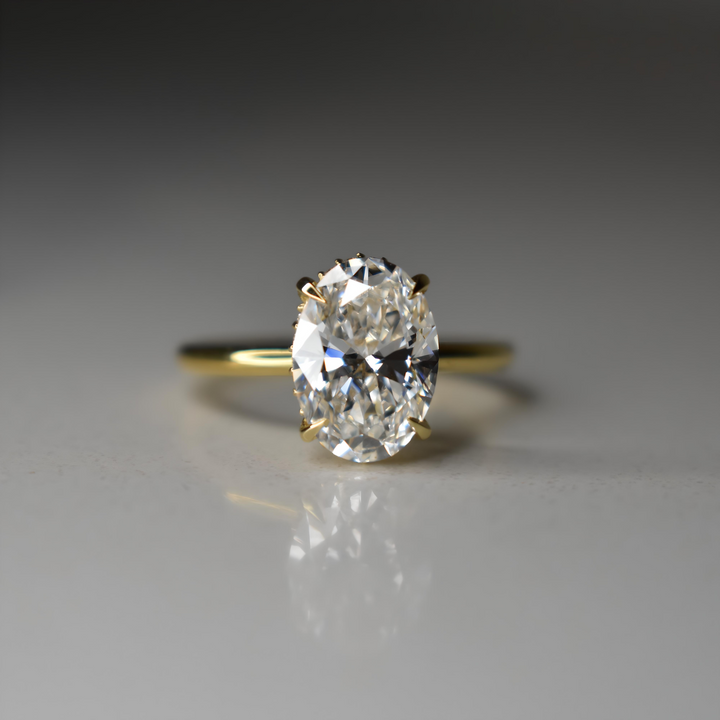 3 Carat Oval Lab Diamond Engagement Ring | Solitaire | Solid 14K/18K Gold | E/F VVS2 | Oval Brilliant | Excellent Cut | IGI Certified