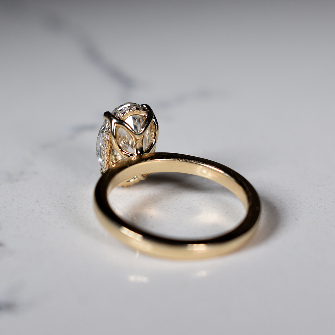 3 Carat Oval Lab Diamond Engagement Ring | Solitaire with Tulip Prongs | Solid 14K/18K Gold | E/F VVS2 | Oval Brilliant | Excellent Cut | IGI Certified