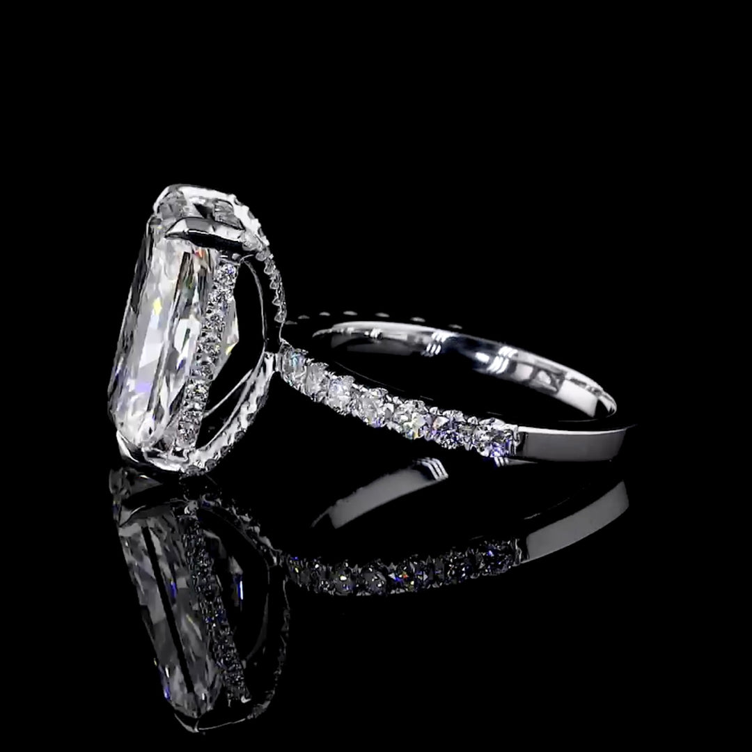 5 Carat Radiant Lab Diamond Engagement Ring | Pave Setting | Solid 14K/18K Gold | E/F VVS2 | Radiant | Excellent Cut | IGI Certified