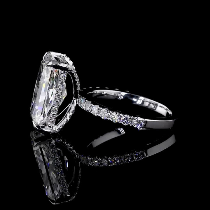 5 Carat Radiant Lab Diamond Engagement Ring | Pave Setting | Solid 14K/18K Gold | E/F VVS2 | Radiant | Excellent Cut | IGI Certified
