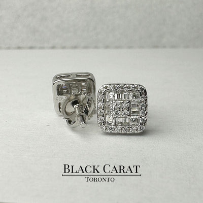 Men's Cosmic 925 Real Silver Earrings - Black Carat