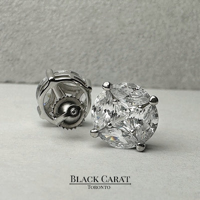 Men's Interstellar 925 Real Silver Earrings - Black Carat