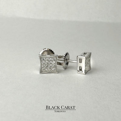 Men's Mizaar 925 Real Silver Earrings - Black Carat