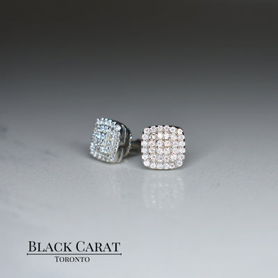 Men's Luminosa 925 Real Silver Earrings - Black Carat