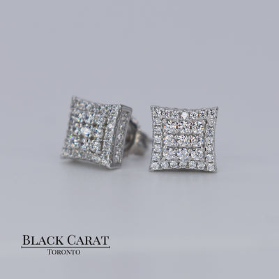 Men's Aecus 925 Real Silver Earrings - Black Carat